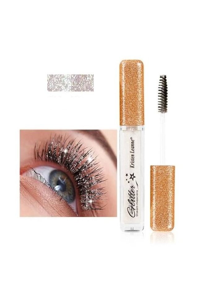 ماسكارا لامعة، ماسكارا بيضاء مقاومة للماء للرموش، ماسكارا Luxsea Sparkle Diamond ملونة ساحرة تدوم طويلاً، رموش لامعة، مقاومة للتلطخ، أداة مكياج عيون لامعة للنساء