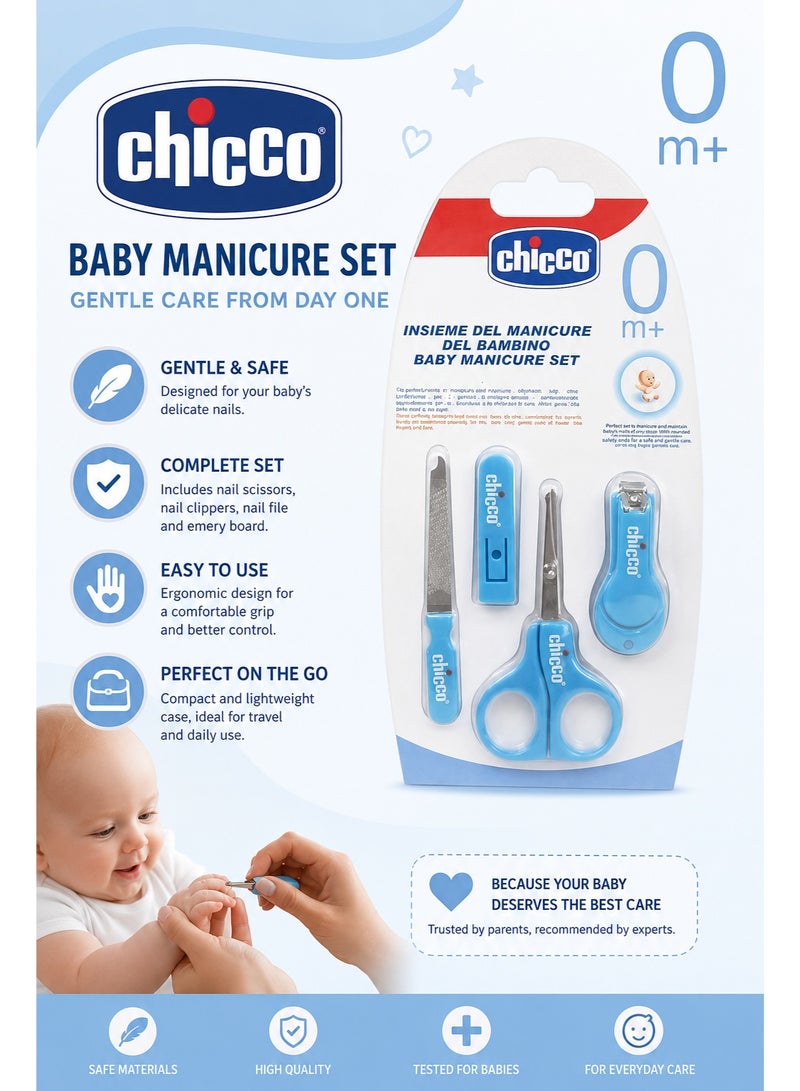 Chicco Baby Nail Care Set 4 Pieces for Newborn Infant and Toddler Safe Baby Manicure Grooming Kit with Scissors Clippers and Nail File Complete Baby Nail Trimming Set with Protective Covers Gentle Nail Care Tools for Babies Kids and Newborn Hygiene - Image 2