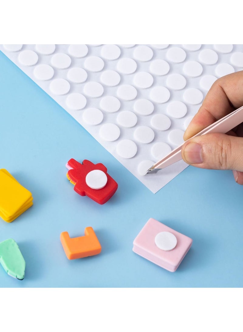 سيوسي 3D Foam Adhesive Dots Set, 6 Sheets Double-Sided Sticky Pads for Scrapbooking, Card Making & DIY Crafts, Glue Disc, Mini Lift-Up Foam Stickers, Acid-Free (600-Piece, 10mm, White) - Image 5