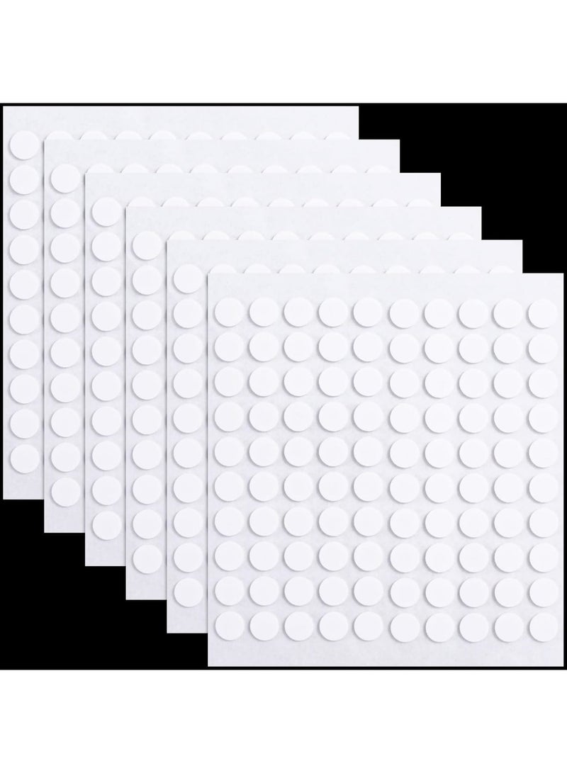 سيوسي 3D Foam Adhesive Dots Set, 6 Sheets Double-Sided Sticky Pads for Scrapbooking, Card Making & DIY Crafts, Glue Disc, Mini Lift-Up Foam Stickers, Acid-Free (600-Piece, 10mm, White) - Image 1