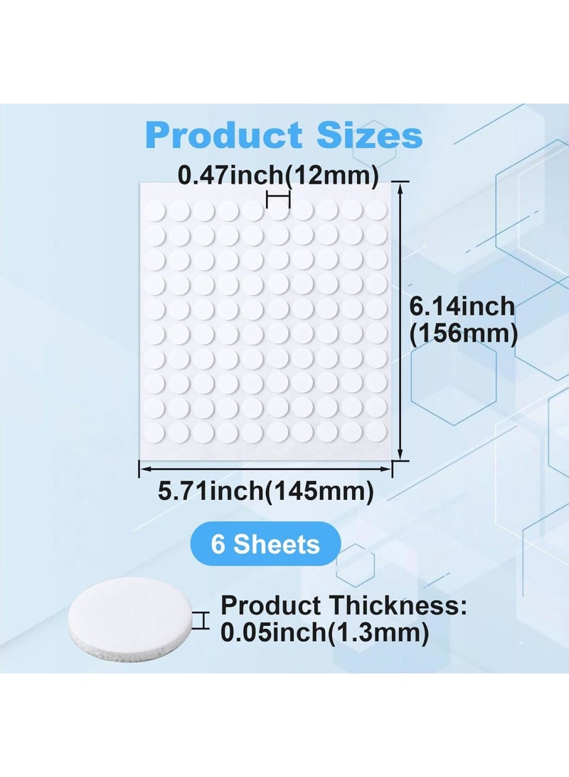 سيوسي 3D Foam Adhesive Dots Set, 6 Sheets Double-Sided Sticky Pads for Scrapbooking, Card Making & DIY Crafts, Glue Disc, Mini Lift-Up Foam Stickers, Acid-Free (600-Piece, 10mm, White) - Image 2