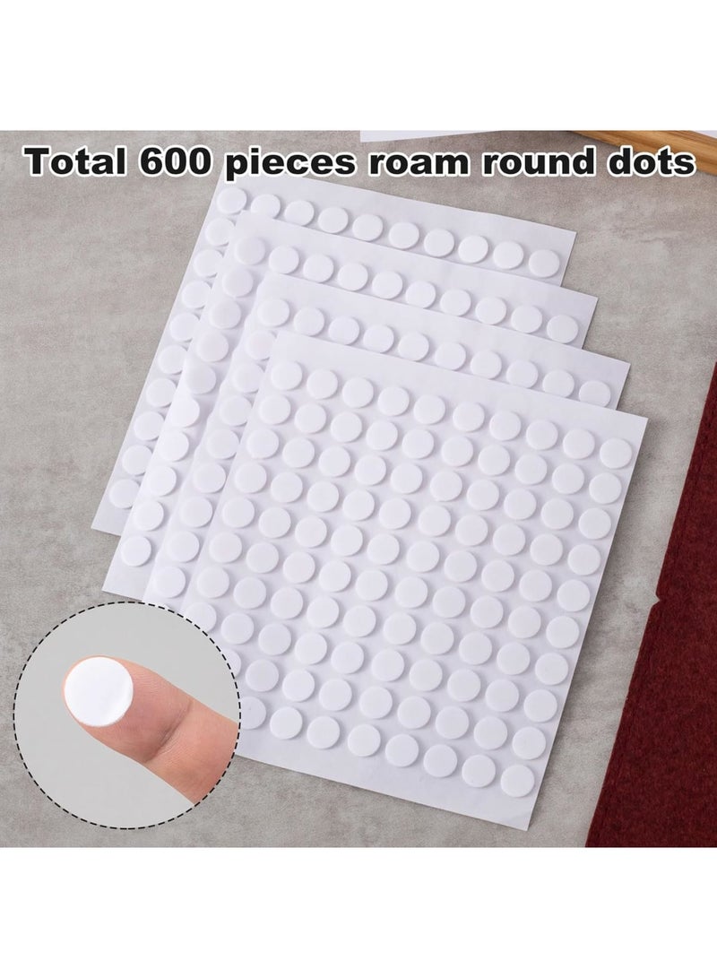 سيوسي 3D Foam Adhesive Dots Set, 6 Sheets Double-Sided Sticky Pads for Scrapbooking, Card Making & DIY Crafts, Glue Disc, Mini Lift-Up Foam Stickers, Acid-Free (600-Piece, 10mm, White) - Image 3