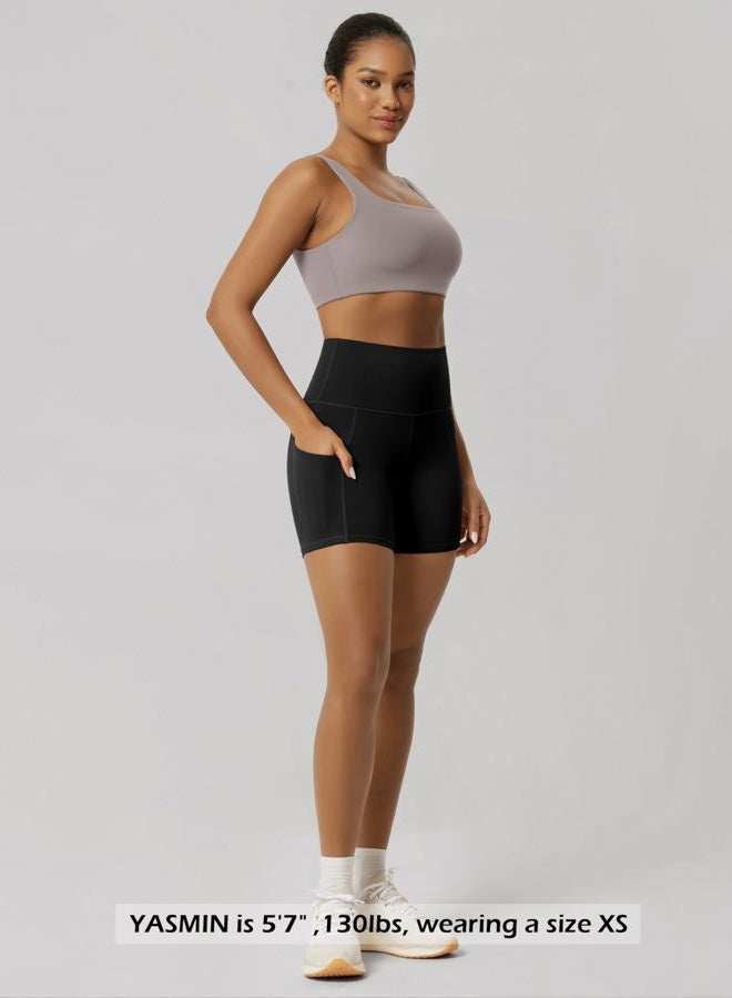 ODODOS Women's Cross Waist Yoga Leggings, Workout Running Gym Leggings, Black2, L - Image 4