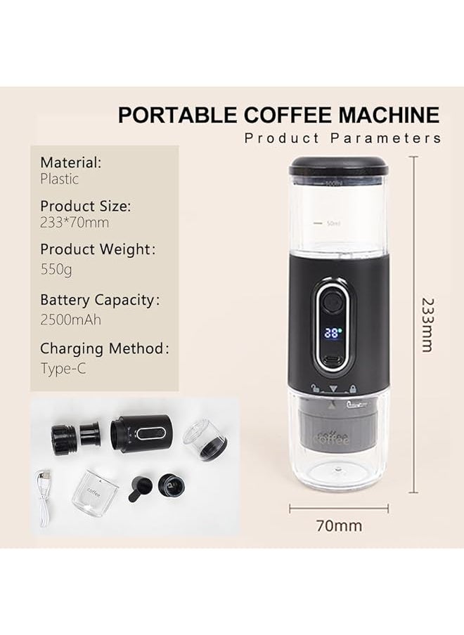 erorex - Portable Espresso Maker Travel Espresso Maker With Usb Charging Compatible Capsules And Coffee Powder Manually Operated For Travel Camping Rv Hiking Or Office - Image 1