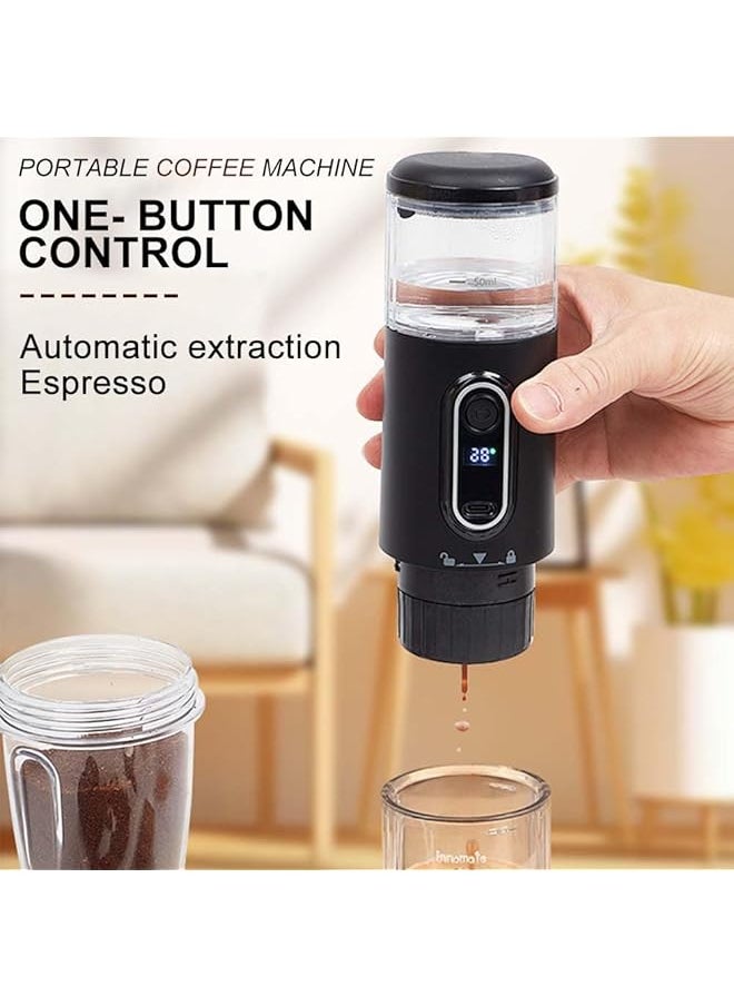 erorex - Portable Espresso Maker Travel Espresso Maker With Usb Charging Compatible Capsules And Coffee Powder Manually Operated For Travel Camping Rv Hiking Or Office - Image 1