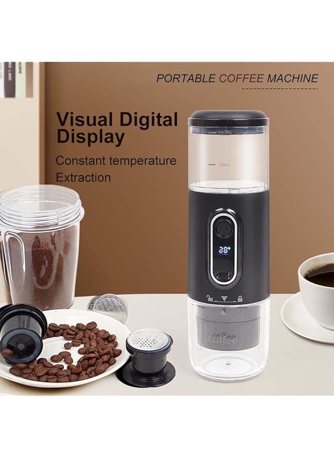 erorex - Portable Espresso Maker Travel Espresso Maker With Usb Charging Compatible Capsules And Coffee Powder Manually Operated For Travel Camping Rv Hiking Or Office - Image 1