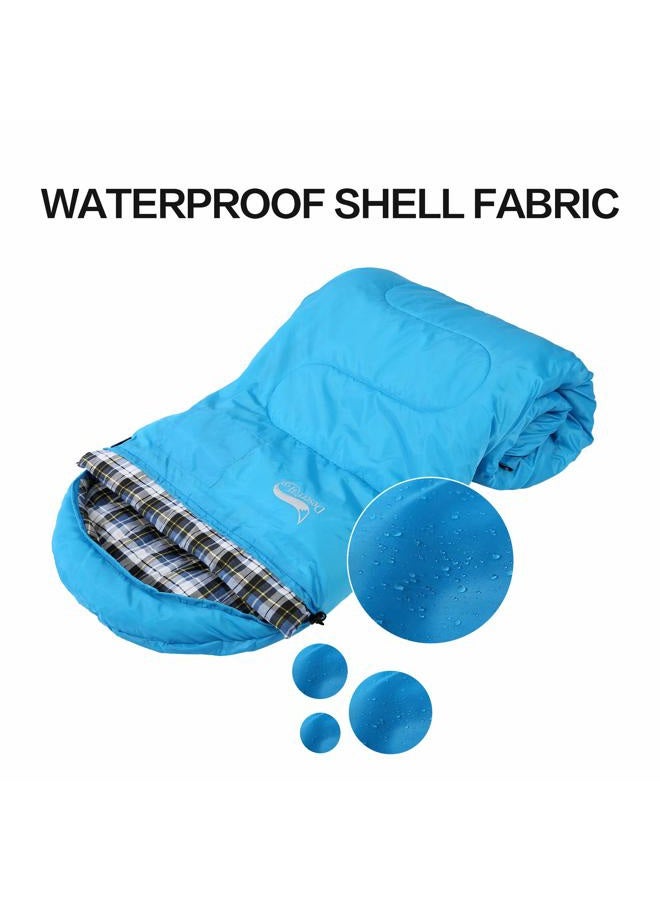 DESERT & FOX Cotton Flannel Sleeping Bags Attach Pillow, 4 Season Warm & Cold Weather Envelope Compression Sack, Lightweight & Portable Sleeping Bag for Outdoor Camping, Hiking, Traveling - Image 4