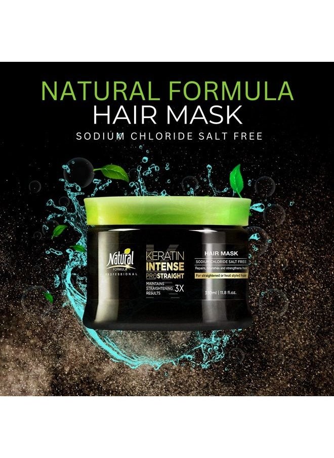 Natural Formula - Keratin Hair Mask - Intense Repair Keratin Mask, Hair Mask for Frizzy Hair - Keratin Enriched Hair Care, Hair Mask for Dry Damaged Hair, Advanced Hair Moisturizer & Hair Masks - 350ml - Image 1