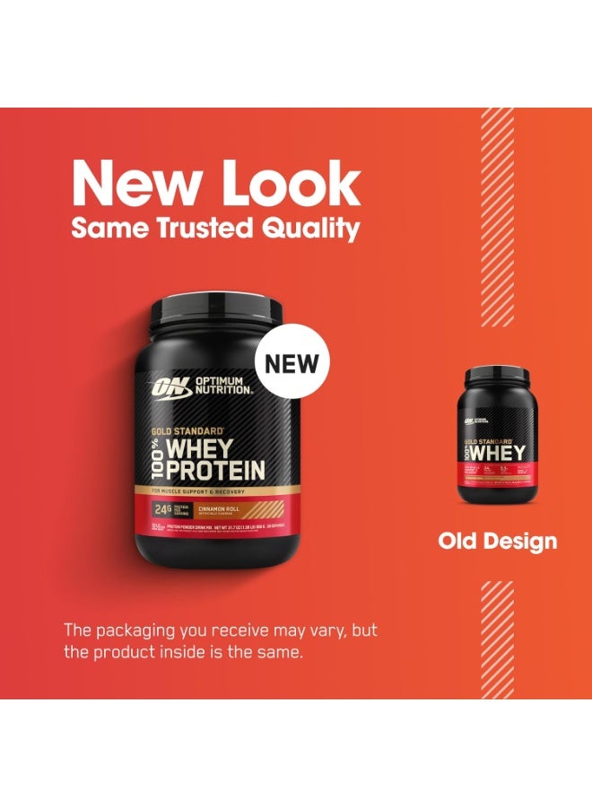 Optimum Nutrition Gold Standard 100% Whey Protein Powder, Cinnamon Roll Flavor, Muscle Recovery, High Protein, BCAA & Glutamine, No Gluten, 2 LB - Image 2