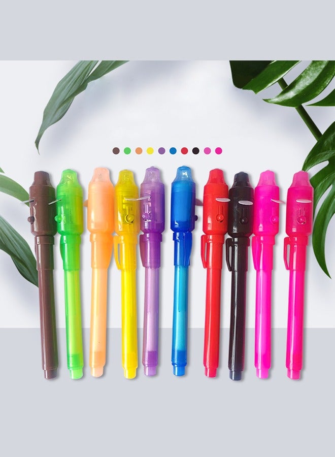 Haidue 10Pcs Invisible Ink Pen Secret Spy Party Favor Message Writer With Uv Light Fun Activity For Kids Ideas Gifts And Stock Stuffers - Image 1