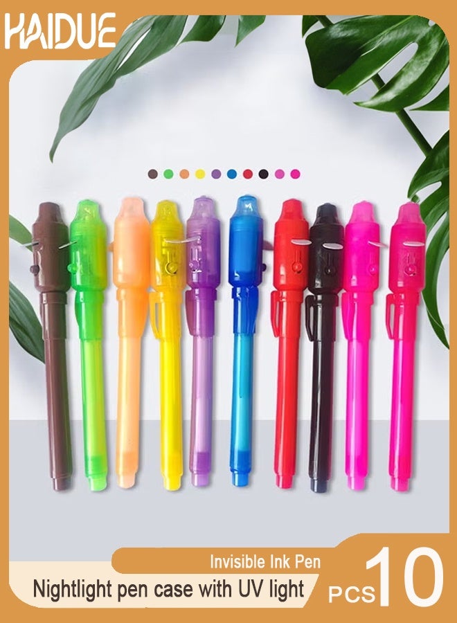 Haidue 10Pcs Invisible Ink Pen Secret Spy Party Favor Message Writer With Uv Light Fun Activity For Kids Ideas Gifts And Stock Stuffers - Image 1