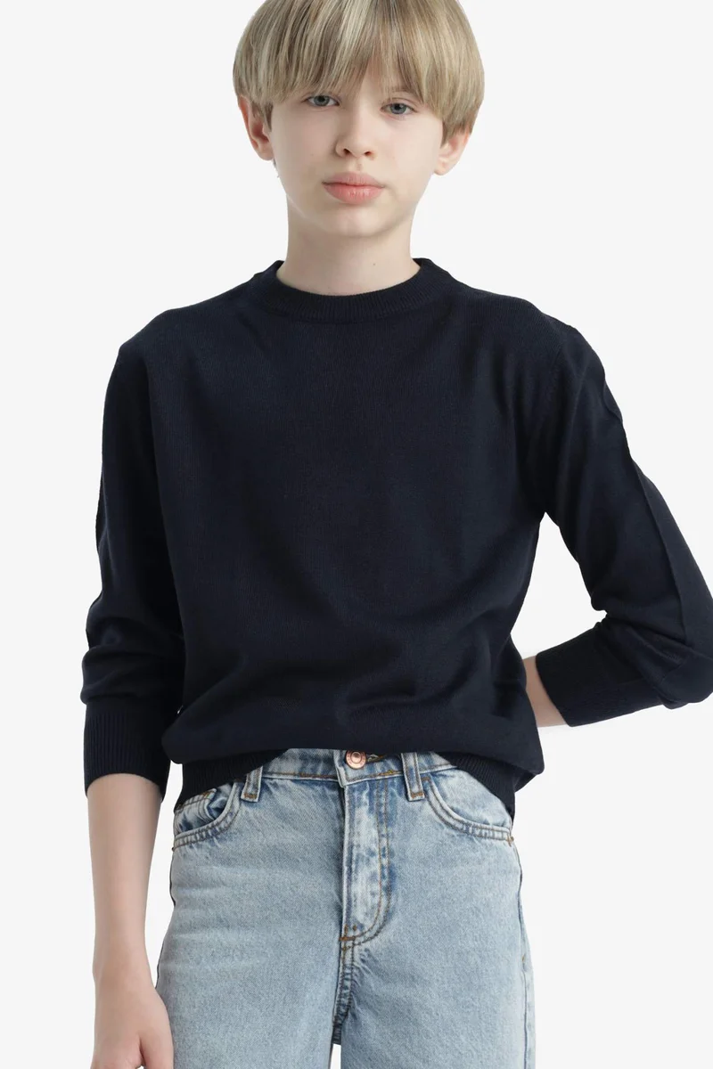 ديفاكتو Boy Regular Fit V-Neck Pullover