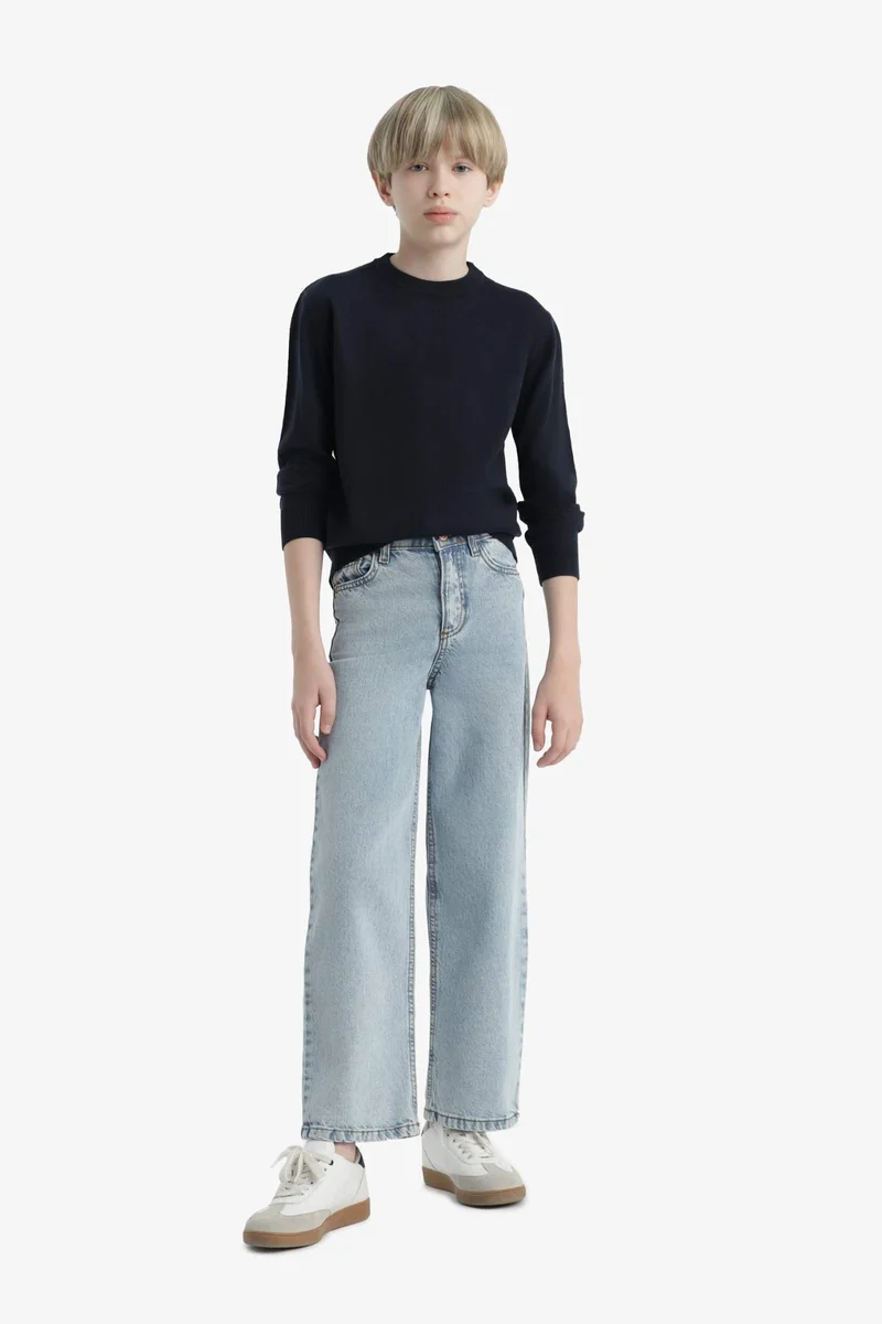 ديفاكتو Boy Regular Fit V-Neck Pullover