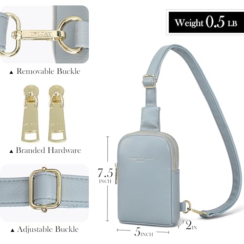 AOCINA Travel Small Sling Bag for Women Anti Theft Crossbody Bags Purses Cross Body Fanny Pack Over the Shoulder Bag(0-Light Blue) - Image 5