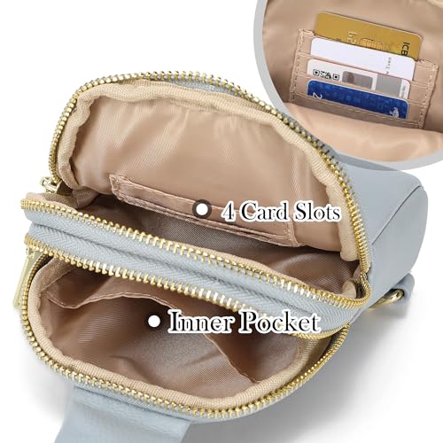 AOCINA Travel Small Sling Bag for Women Anti Theft Crossbody Bags Purses Cross Body Fanny Pack Over the Shoulder Bag(0-Light Blue) - Image 4