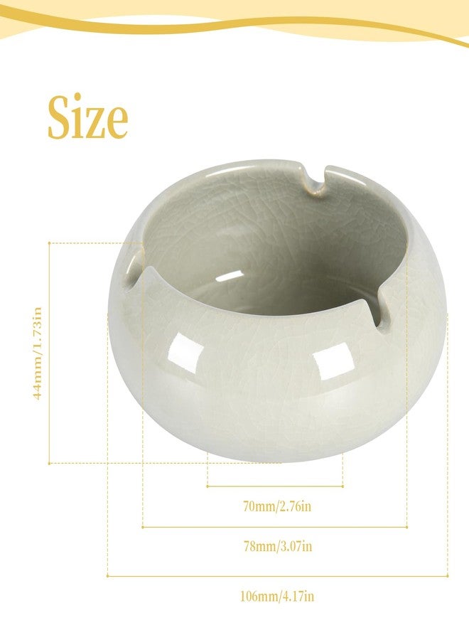 PENCK Small Ceramic Ashtray Stylish Tabletop Ash Tray for Cigarettes - Cute Cigar Ashtray for Home Office Bar Restaurant Indoor Outdoor Decoration (Grey) - Image 2