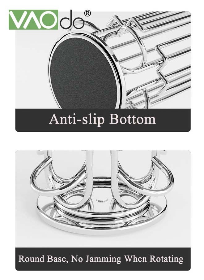 VAOdo - Coffee Pods Holder Stand Compatible for Dolce Gusto Pods Coffee Pod Holder Carousel 360-Degree Rotation Coffee Capsules Holder Silver - Image 1