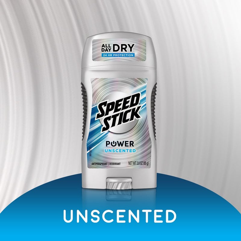 Speed Stick Power Antiperspirant Deodorant for Men, Unscented - 3 Ounce, Pack Of 6 (Packaging May Vary) - Image 3