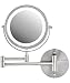 OVENTE Wall Mounted Lighted Makeup Mirror, 7" Double Sided 1X/7X Magnifying Vanity Mirror for Bathroom with LED Lights, Cordless, 360Â° Rotation and 13" Extendable Arm, Nickel Brushed MFW70BR1X7X - Image 2