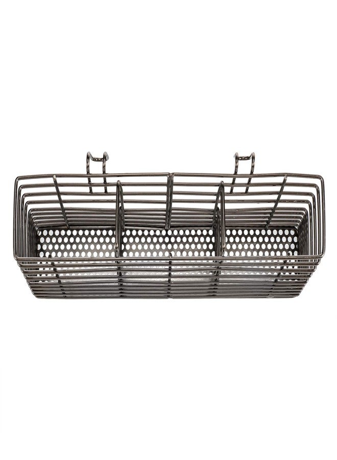 Slideep Cutlery Utensil Silverware Drying Rack, Flatware Storage Solution Basket with Hooks for Kitchen Dish Drainer Dish Drying Rack, Rust Proof Nickel - Image 3