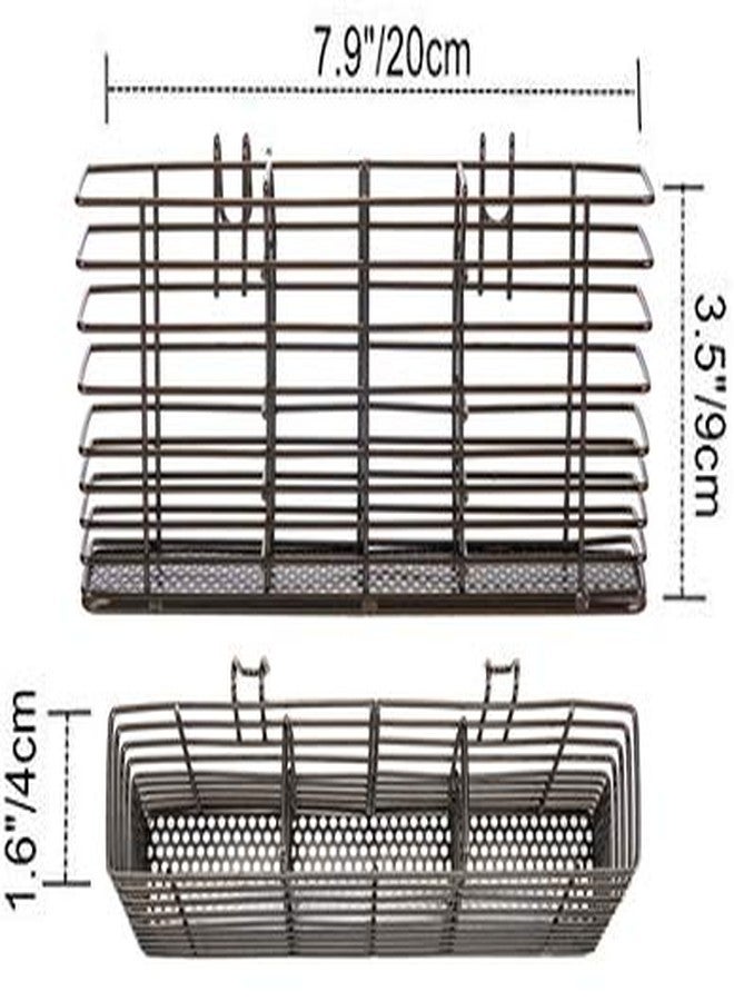 Slideep Cutlery Utensil Silverware Drying Rack, Flatware Storage Solution Basket with Hooks for Kitchen Dish Drainer Dish Drying Rack, Rust Proof Nickel - Image 4