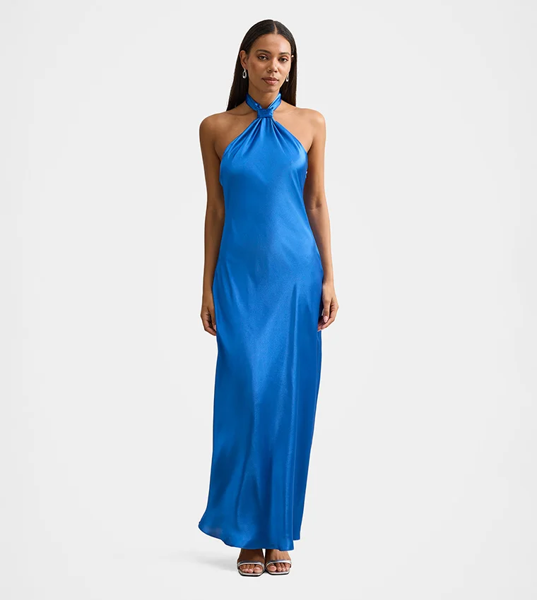 forever new Yvette Halter Neck Satin Maxi