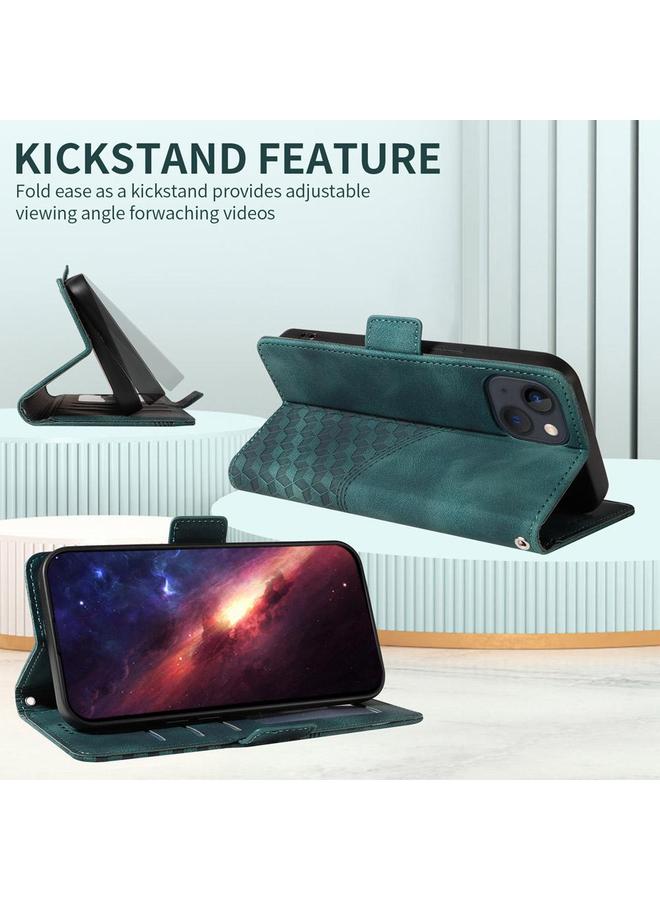 زبون جراب هاتف Honor X8c 4G من الجلد المنقوش بنقشة معينية مرصعة بالنجوم - Image 4