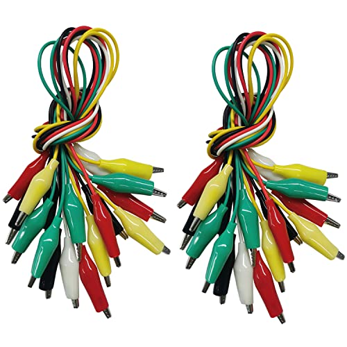 Swaytail Alligator Clips Electrical, 20PCS Preminum Test Leads with Crocodile Clips, 5 Colors Jumper Wires Kit with Testing Probes for Electrical Testing with Dual Ended Insulators for Circuit Connection - Image 1