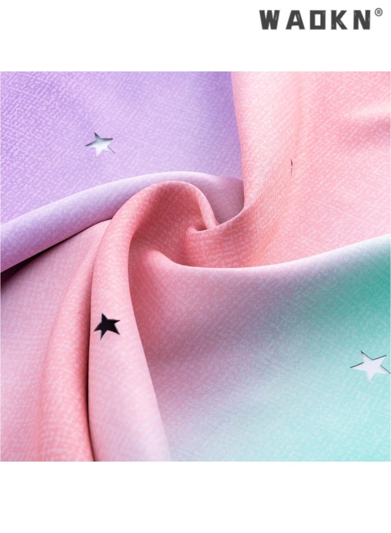 دبليو أيه أو كي أن ستارة غرفة الطفل حلم ستار التظليل : ساحر الأميرة تصميم , مناسبة لأنّ ك طفلة صغيرة غرفة نوم نافذة - طول فائقة ، يمكن تحقيق أفضل التظليل والخصوصية ( 1 قطعة لوحة ، 52w × 63l بوصة ، الوردي الأرجواني الأخضر ) - Image 4