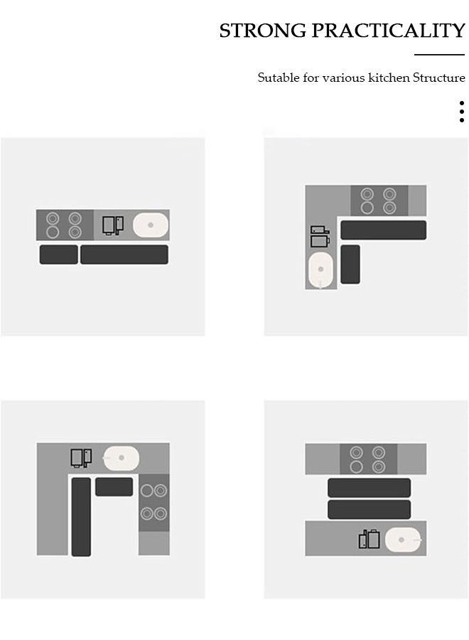 DUNISO طقم سجادات ومشايات مطبخ 2 قطعة، سجادة وقوف ثقيلة غير قابلة للانزلاق، سجادة أرضية سريعة الجفاف من طين الدياتوم، سجادات أرضية فائقة النعومة وامتصاص للمطبخ، الحمام، المكتب، وغسيل الملابس (40*60 سم + 40*120 سم) - Image 4