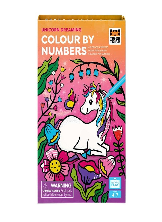 Tiger Tribe: Unicorn Dreaming Color by Numbers - Fun Coloring Activity Set for Kids 4+, Early Numeracy Skills, Includes Markers, Portable, Great Gift Idea - Image 1