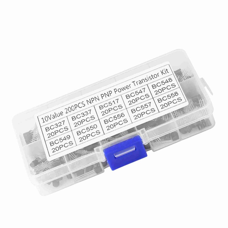 200pcs 10 Values NPN PNP TO‑92 BC327‑BC558 Transistor Assortment DIY Kit - Image 1