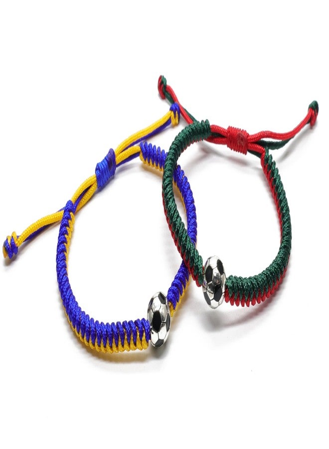 MANYC Soccer Bracelets for Men Women and Kids - Stylish Accessories for Soccer Fans Team Spirit Gifts For boys Girls 8-12 and Game Decor… (Redgreen and Blueyellow 2PCS) - Image 3