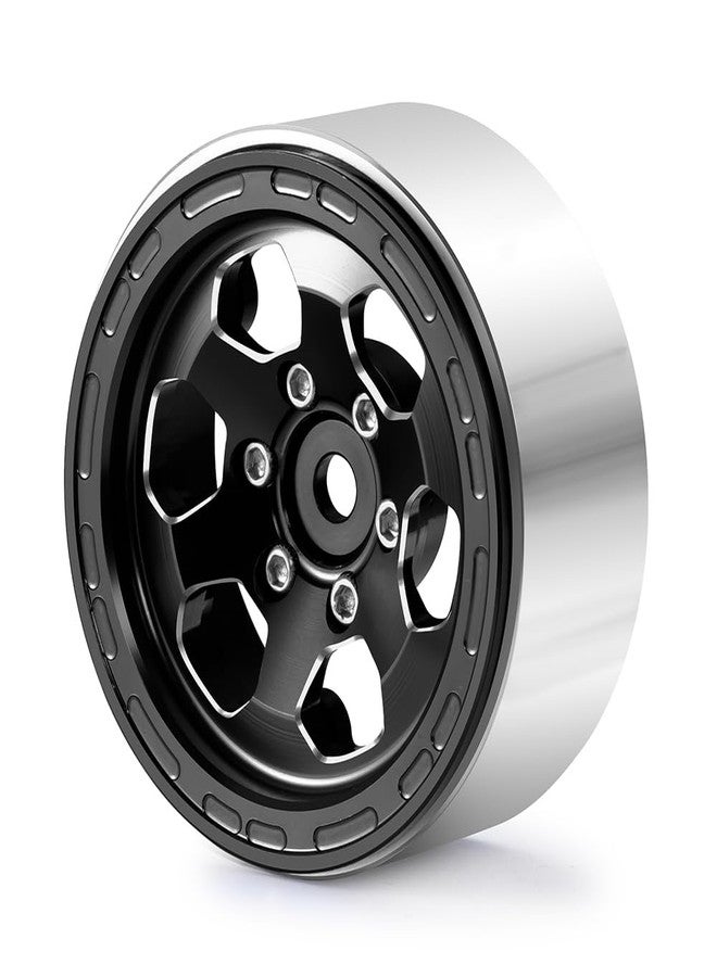 MOHERO 4Pcs 1.3 Aluminium Beadlock Wheel Rims for 1/18 1/24 RC Crawler TRX4M Axial SCX24 Upgrade Parts (Black) - Image 3