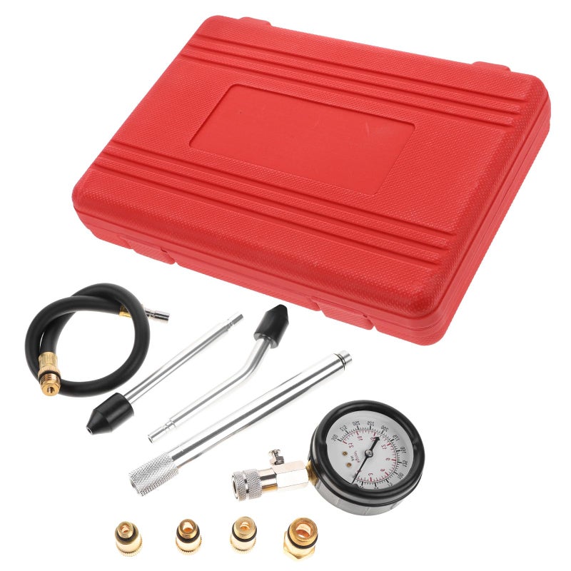Dual Use Engine Compression Tester Kit with Extended Rod for Car and Motorcycle - Image 2