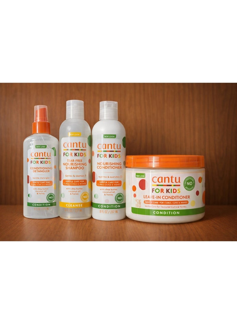 Cantu for Kids Complete Hair Care Set – 4-Piece Kit (Shampoo, Conditioner, Detangler & Leave-In Conditioner)