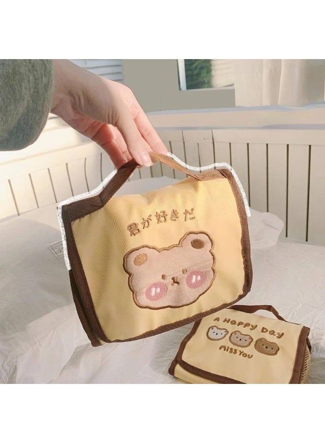 Large makeup organizer bag, easy to clean inside, waterproof, and velvet exterior - Image 2