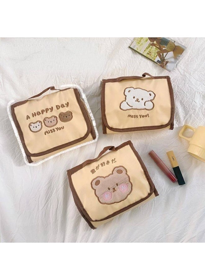 Large makeup organizer bag, easy to clean inside, waterproof, and velvet exterior - Image 3