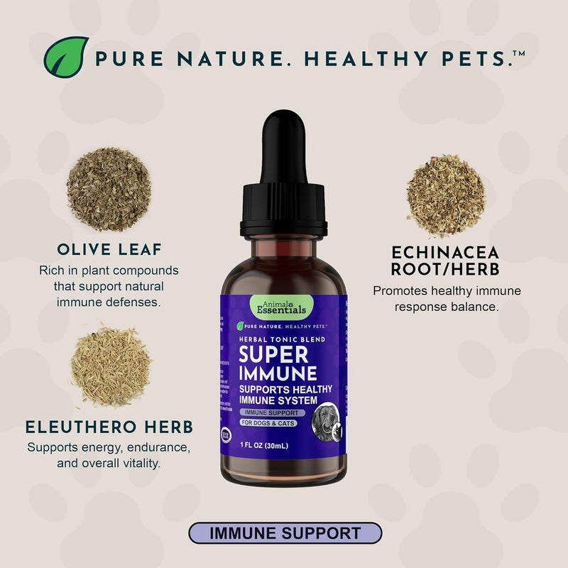 Animal Essentials Super Immune Herbal Tonic Blend for Dogs and Cats - 2 fl oz (60 mL) - Image 3