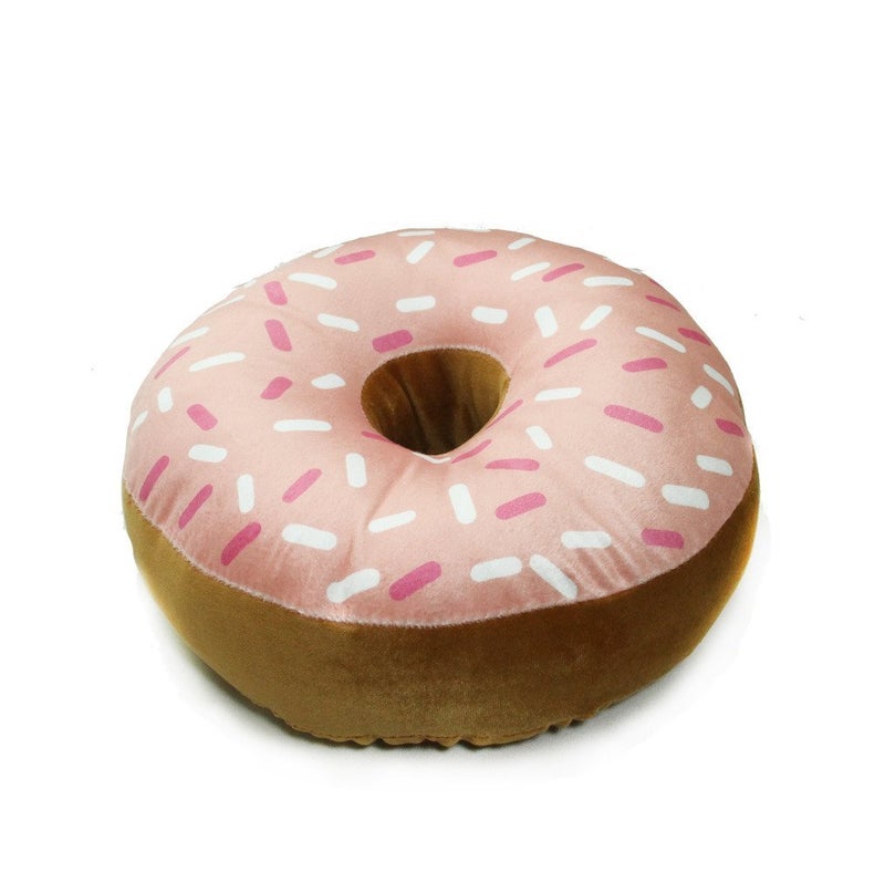 The Purple Tree Velvet Donut Cushion (Standard, Pink), Pack of 1 - Image 1
