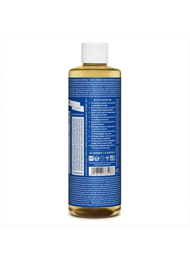 Dr. Bronner's صابون سائل قشتالي نقي مصنوع من الزيوت العضوية، استخدامات 18 في 1، النعناع، 16 أونصة (عبوتان)  - Image 2