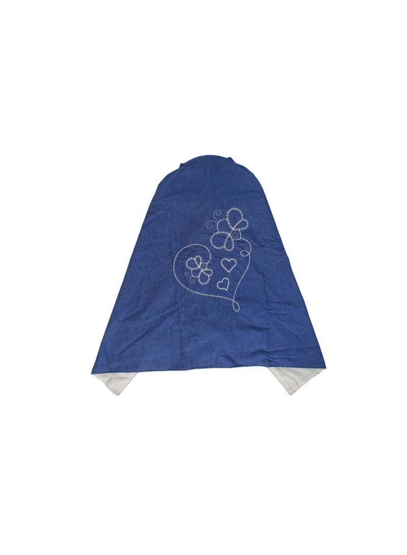 Kiddy Breastfeeding Cover – Blue with Palm Print - Image 2