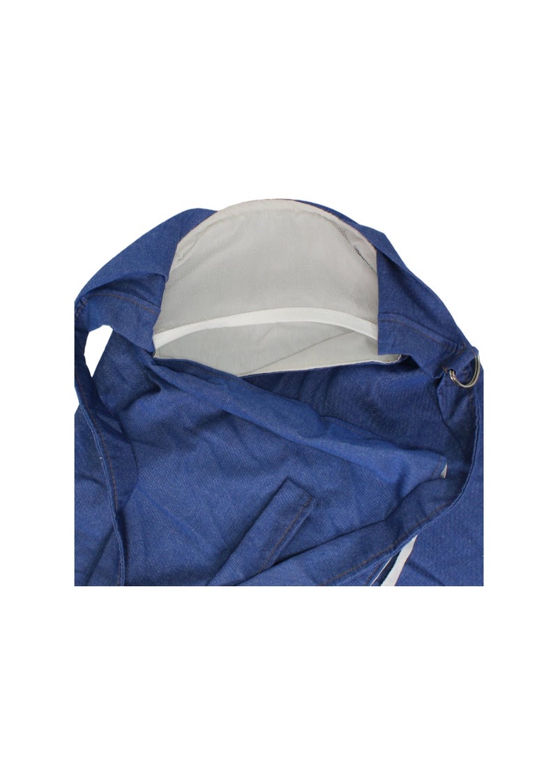 Kiddy Breastfeeding Cover – Blue with Palm Print - Image 3