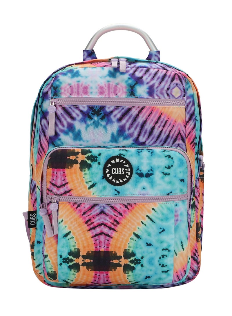 CUBS Tie Dyed Waterproof Kids 36L Backpack with zip closure Ideal for 8-15 years girls, Compatible with 15" Laptop - Image 1