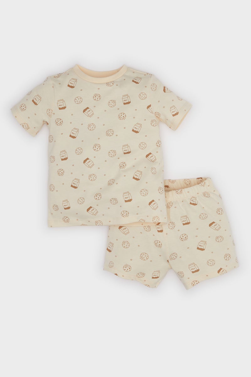 DeFacto Baby Boy 2 piece Regular Fit Envelope Neck Knitted Pyjamas  - Image 1