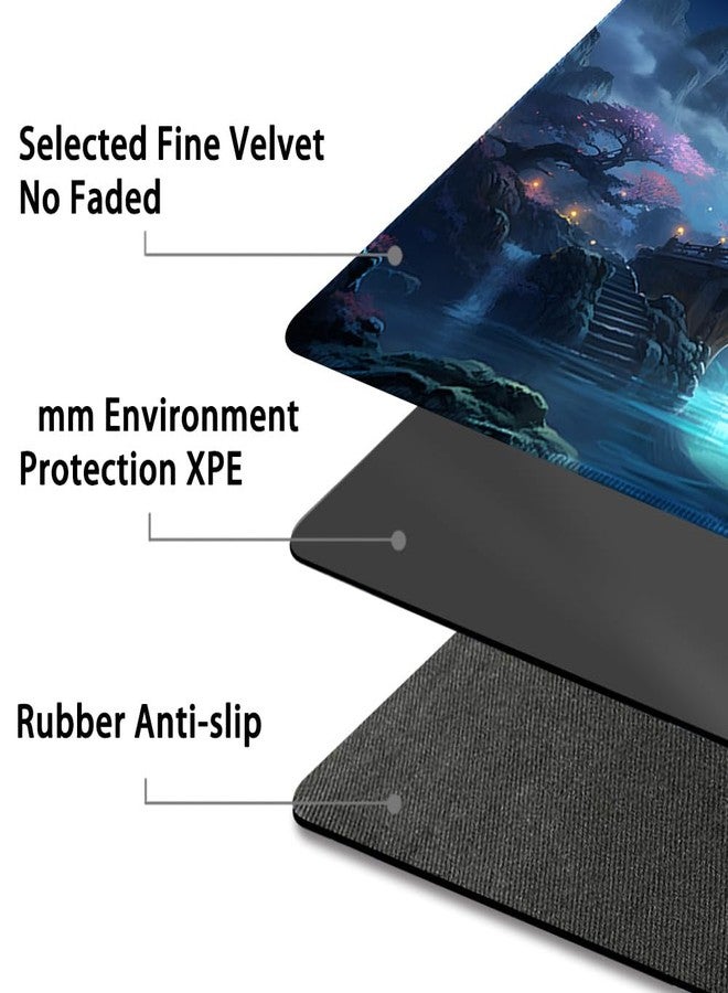 DAUXID Premium Stitched MTG Playmat with Zones and Non-Slip Rubber Backing - TCG Play Mat for MTG and Other Card Games - Colorful Design with Vintage Look and Feel (DKT (117),No Zones) - Image 4