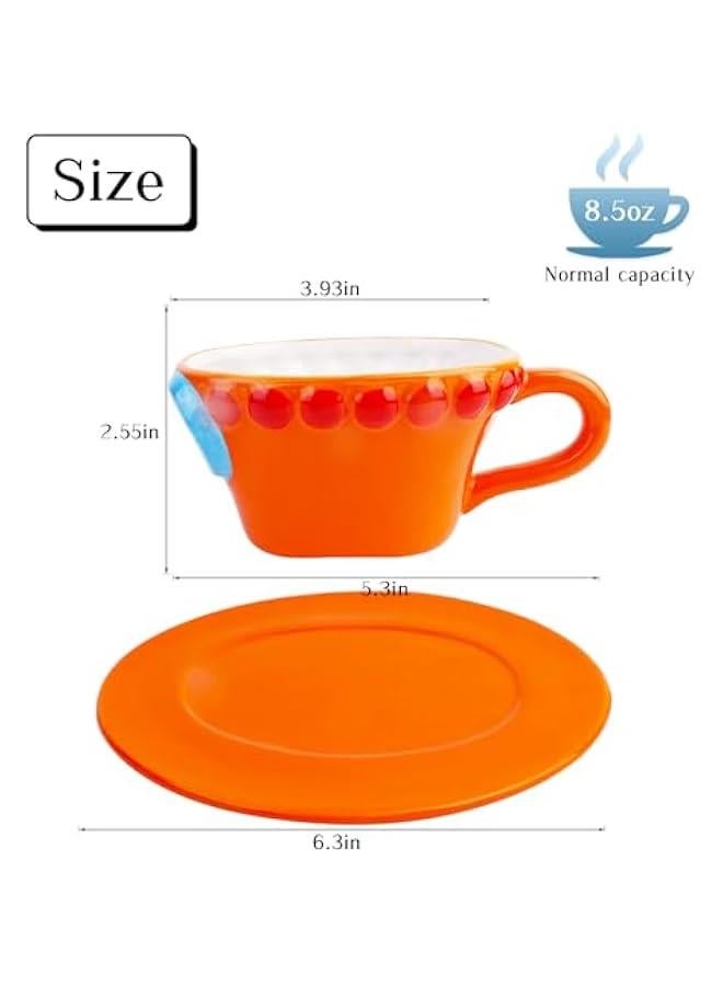 Anime Ceramic One Piece Coffee Mugs Merch, Luffy Straw Hat Manga Milk Tea Cup Collection Gift Set for Anime Lovers (Ace)  - Image 2