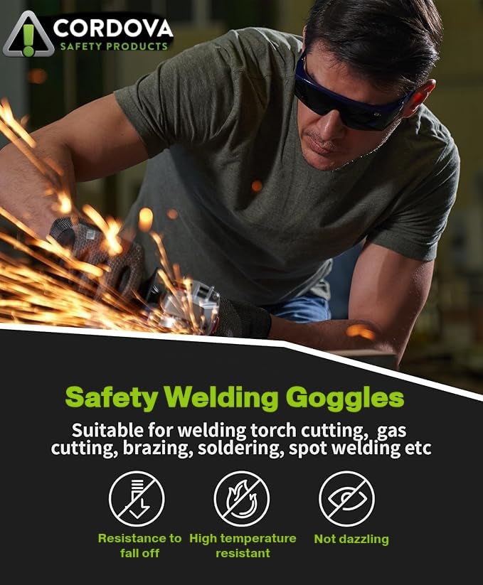 Cordova EJBIRUV5 Retriever Welder's Glasses, Black Frame, 5.0 IR Green Lens, 1-Pack - Image 4