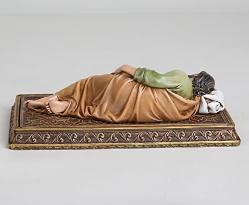 BC BUILDCLASSIC BC Catholic Sleeping St.Joseph Statue, with Case Base, Patron Saint Religious Figure Gift, Holder for Rosary, Inspirational Home Decor 8.8 inches L, Handmade by Buildclassic (Full Color) - Image 5