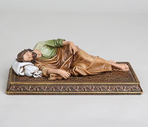 BC BUILDCLASSIC BC Catholic Sleeping St.Joseph Statue, with Case Base, Patron Saint Religious Figure Gift, Holder for Rosary, Inspirational Home Decor 8.8 inches L, Handmade by Buildclassic (Full Color) - Image 4